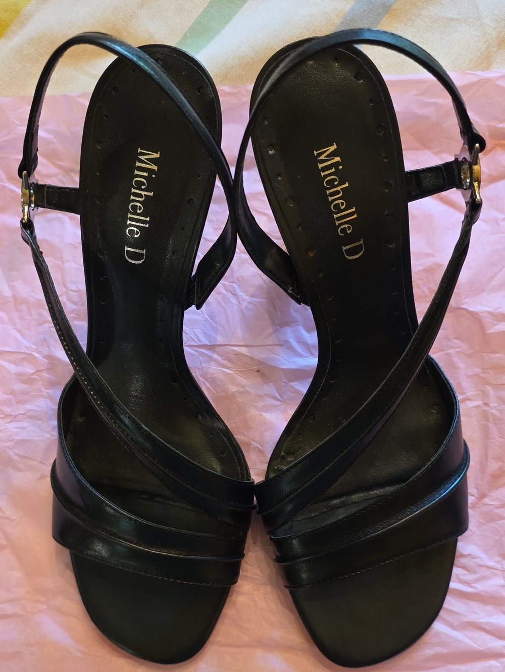 Michelle D Black Strappy Women's Sandals
